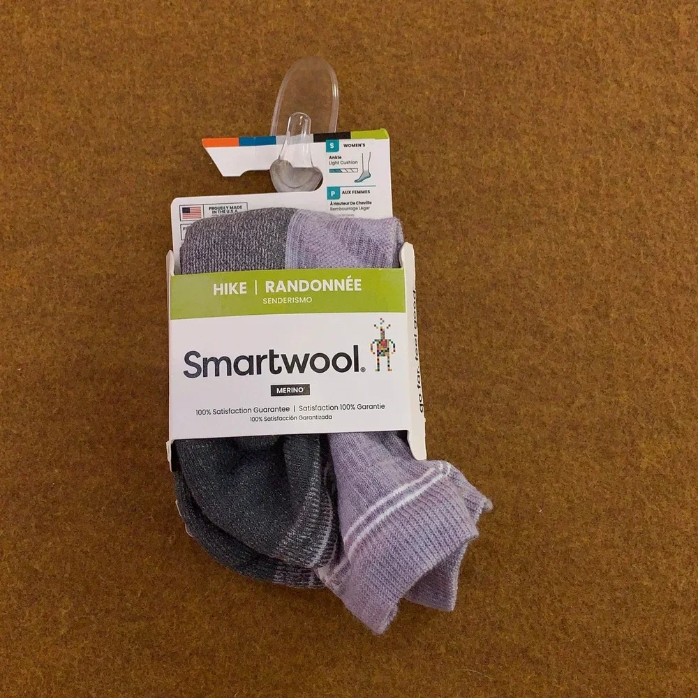 Smartwool Womens Small Purple Eclipse Hike Light Cushion Ankle Merino Wool Socks